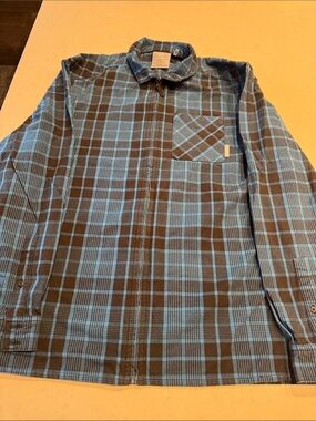 Mammut Black and Blue Plaid Zip-Up Shirt Jacket